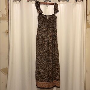 Floral Jumpsuit with Ruffled Straps